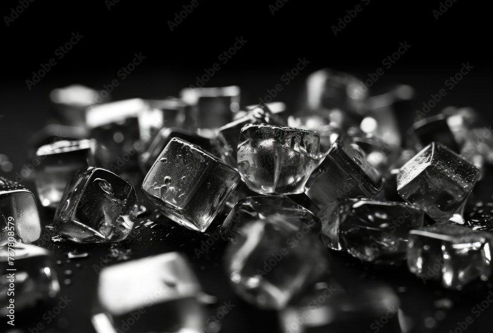 A Pile of Ice Cubes Sitting on Top of a Table A Pile of Ice Cubes Sitting on Top of a Table