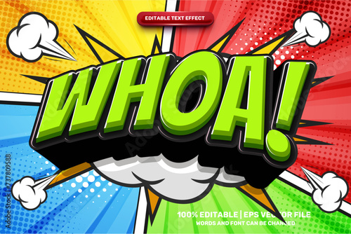 Wallpaper Mural Whoa What Comic Cartoon Style Bold 3D Editable text Effect Style Torontodigital.ca