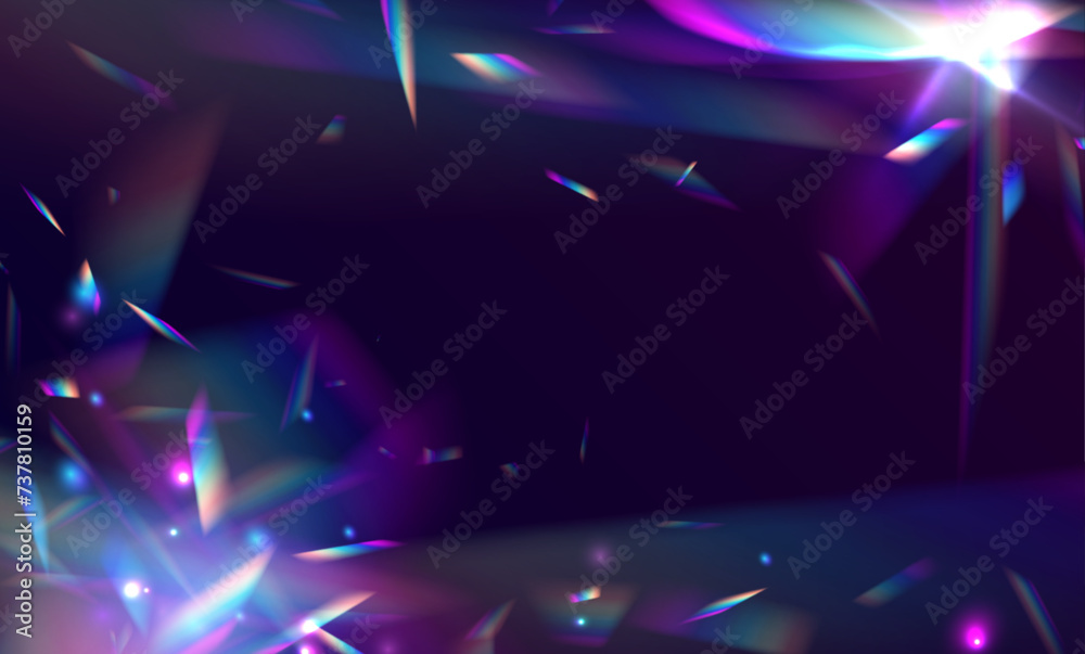 Defocused abstract retro film analog effect for using over photos as overlay or screen filter. Vector colorful vector lenses and light flares with transparent effects.