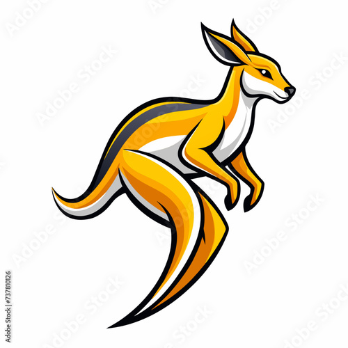 Jump kangaroo drawing art logo design inspiration
 silhouette logo