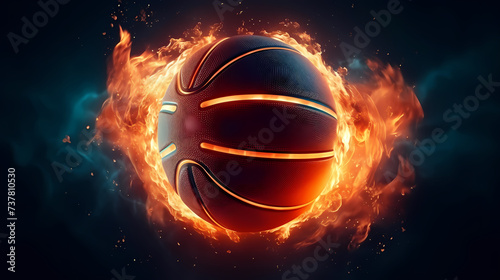 Basketball in the background, perfect for sports banners and graphics photo