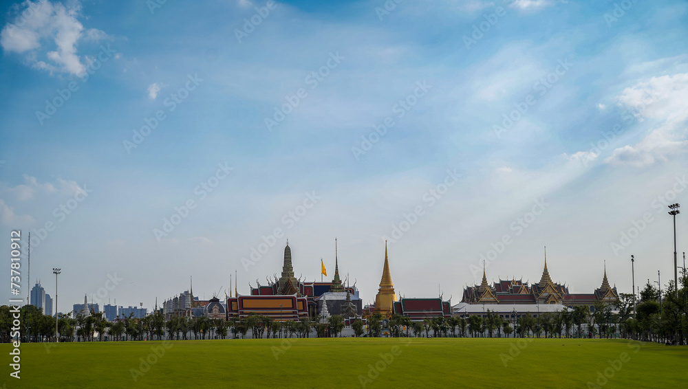 panorama of Wat Phra Kaew, The Grand Palace