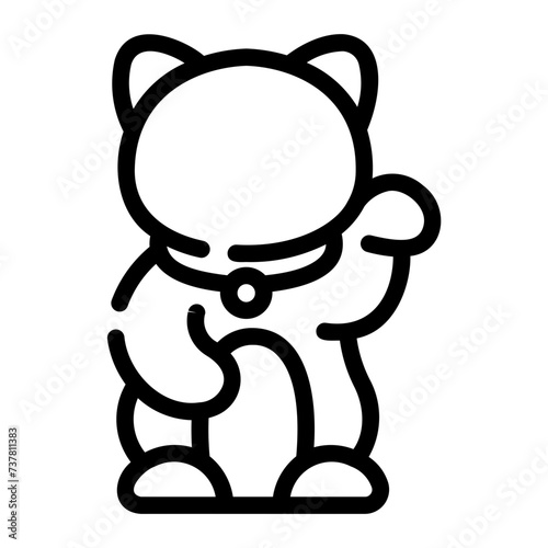 maneki neko Line Icon