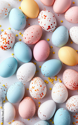 AI art, colorful egg background カラフルな卵の背景
