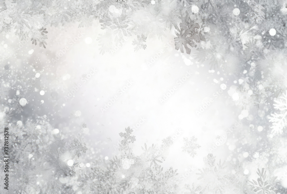 White Background With Snow Flakes White Background With Snow Flakes