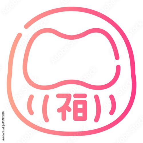 daruma Line Gradient Icon