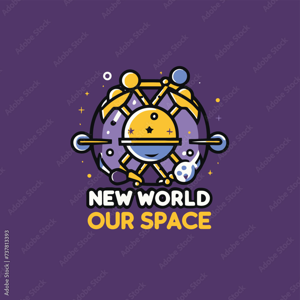 Obraz premium 2d vector illustration space rocket plant earth 