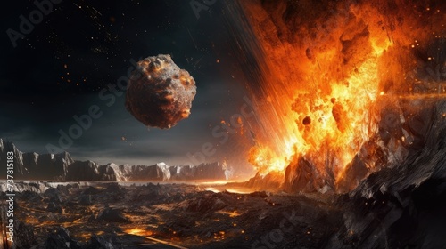 Massive Explosion of Rocks and Debris in Dark Space