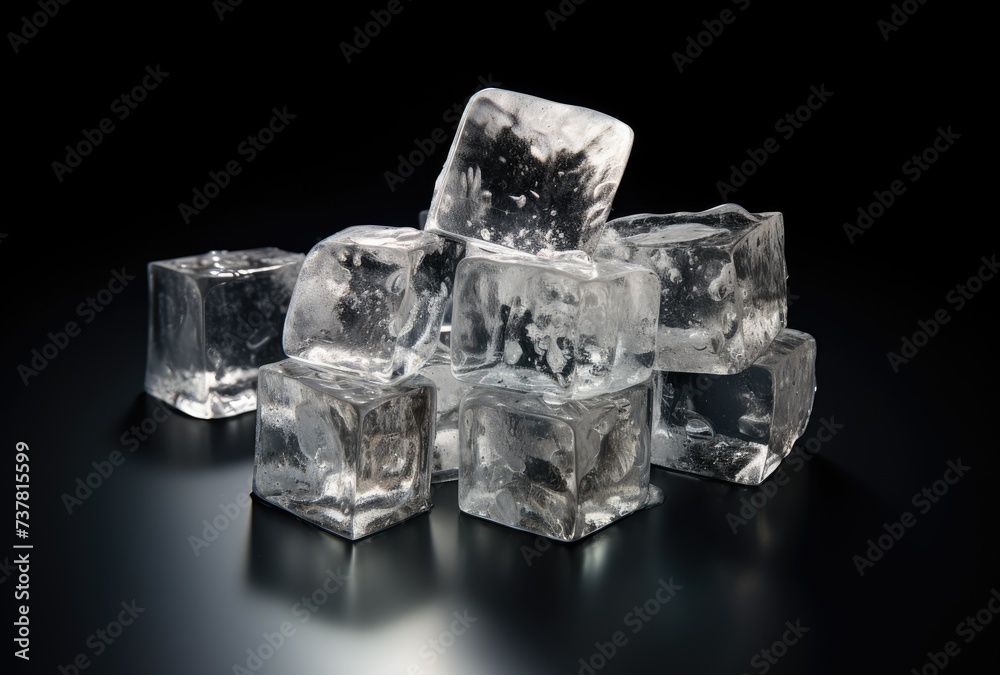 A Pile of Ice Cubes Sitting on Top of a Table