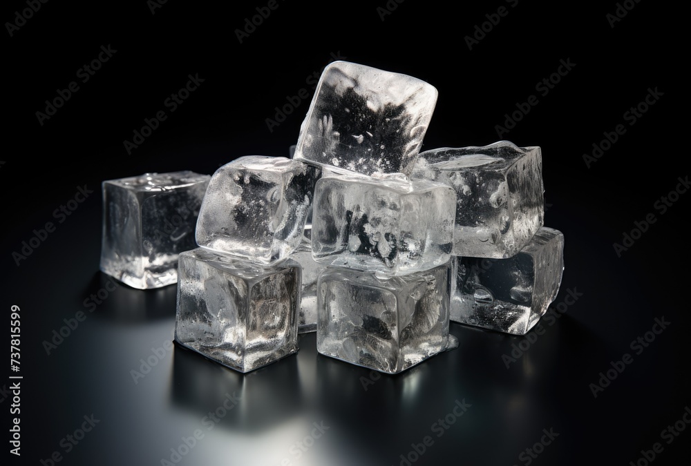 A Pile of Ice Cubes Sitting on Top of a Table A Pile of Ice Cubes Sitting on Top of a Table