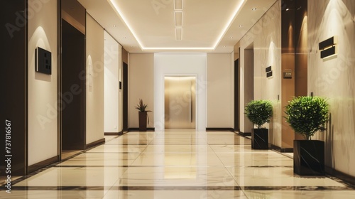 Elegant Entrance Hall with Recessed Ceiling and Concealed Lighting Fixtures