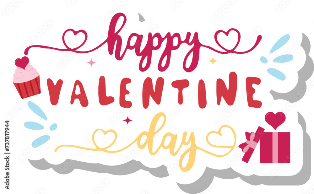 Fototapeta premium Happy Valentine's Day Sticker