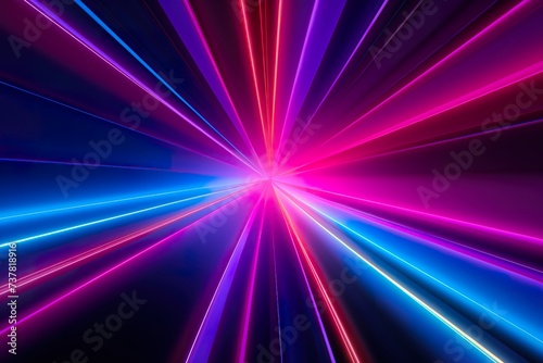 3d render, abstract colorful background, bright neon rays and glowing lines. Pink yellow blue creative wallpaper