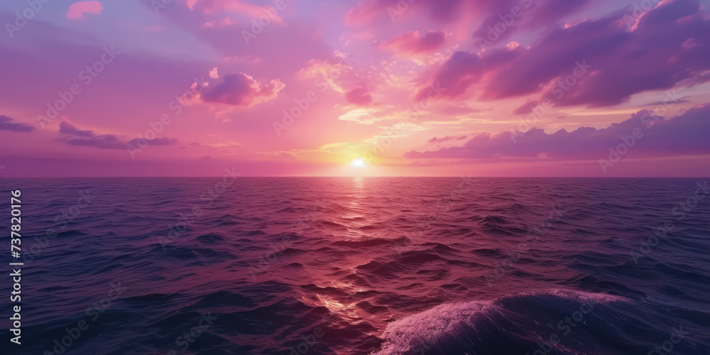 View of sunset sky over the ocean sea