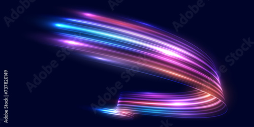 Abstract high speed light background. Futuristic digital technology concept, big data, network connection, AI, communication. Pattern for banner, poster, website. Vector eps10.