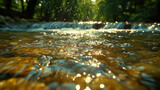 Closeup of undulating water creating a calm and peaceful atmosphere in its wake.