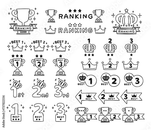 ランキングのアイコンセット 手書き風