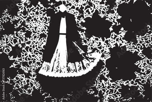 Texture, background, pattern. White girl's skirt, with a broken pattern in the form of circles. 