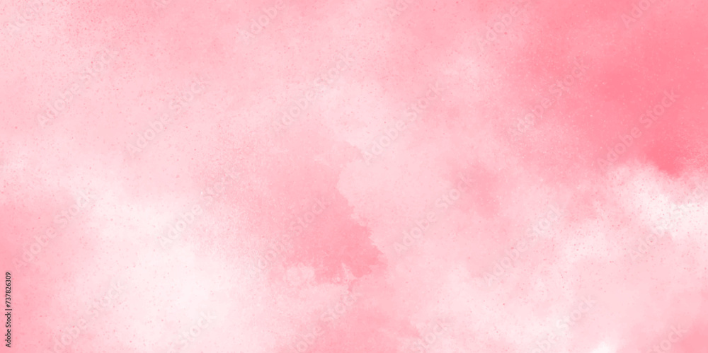 Beautiful bright brush painted pink background for lovely design and graphics design. Abstract pink watercolor background with soft watercolor stains.