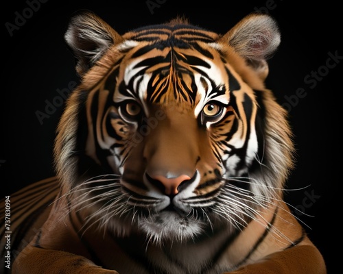 Bengal Tiger   blank templated  rule of thirds  space for text  isolated white background