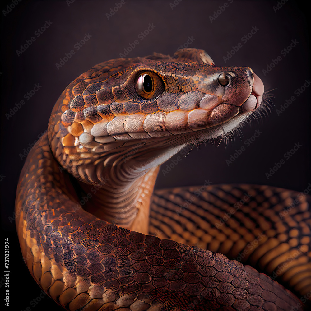 Fototapeta premium Close-Up of a Majestic Aesculapian Snake with Vivid Scales