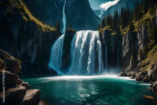 waterfall in yosemite generated by AI technology