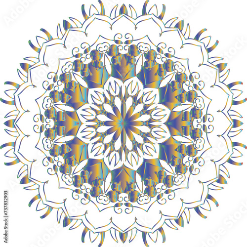 Flower Mandala. Vintage decorative elements. Oriental pattern, vector illustration. Islam, Arabic, Indian, Moroccan, Spanis, Turkish, Pakistani, Chinese, mystic, and Ottoman motifs. Coloring book page