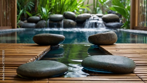luxury spa room  zen  pool  relax