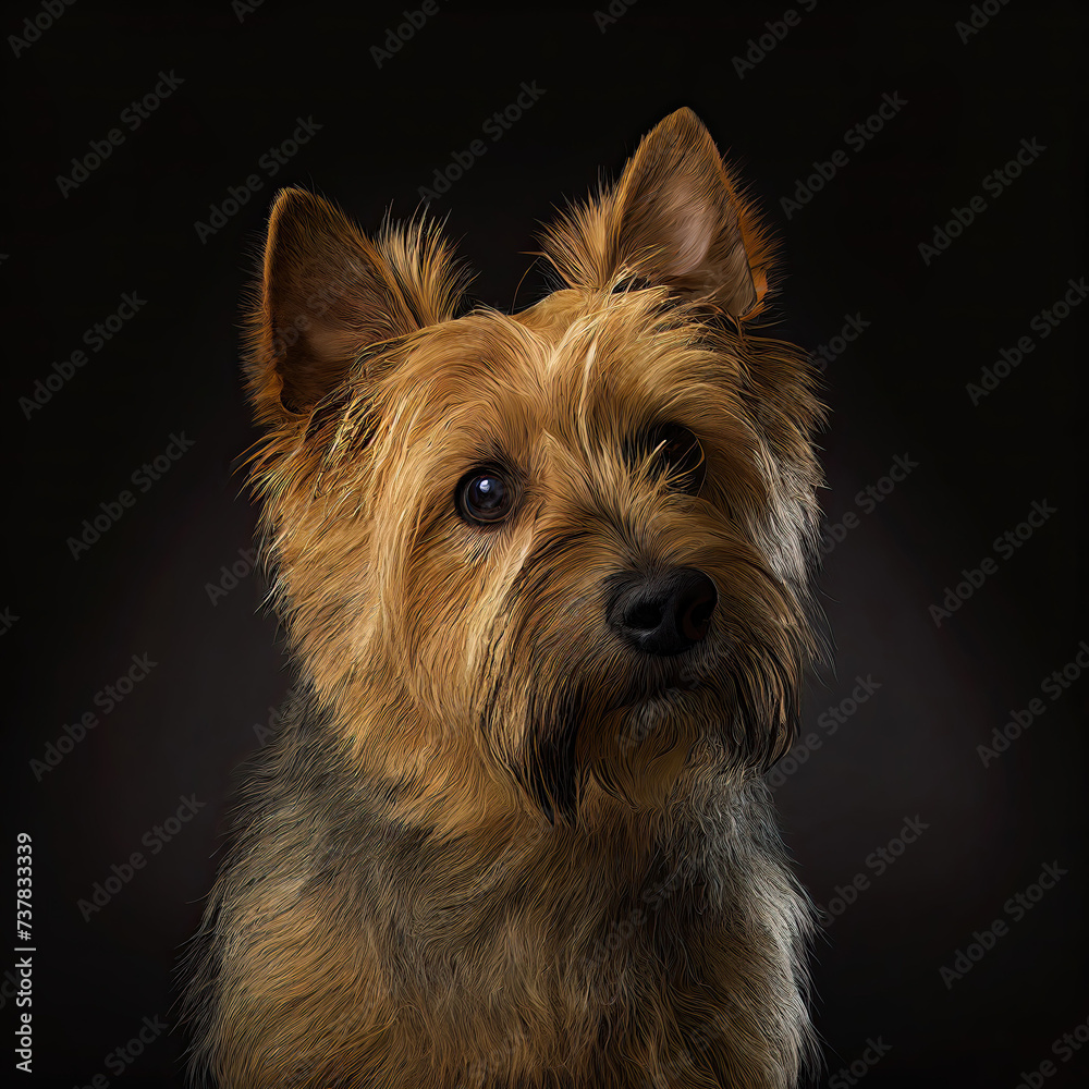 Norwich Terrier Portrait in a Professional Studio Setting