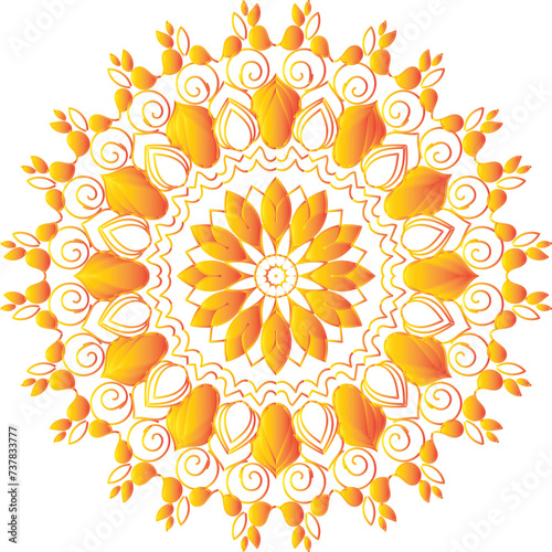 Flower Mandala. Vintage decorative elements. Oriental pattern, vector illustration. Islam, Arabic, Indian, Moroccan, Spanis, Turkish, Pakistani, Chinese, mystic, and Ottoman motifs. Coloring book page