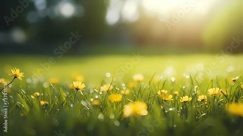 Green grass background, spring, meadow landscape