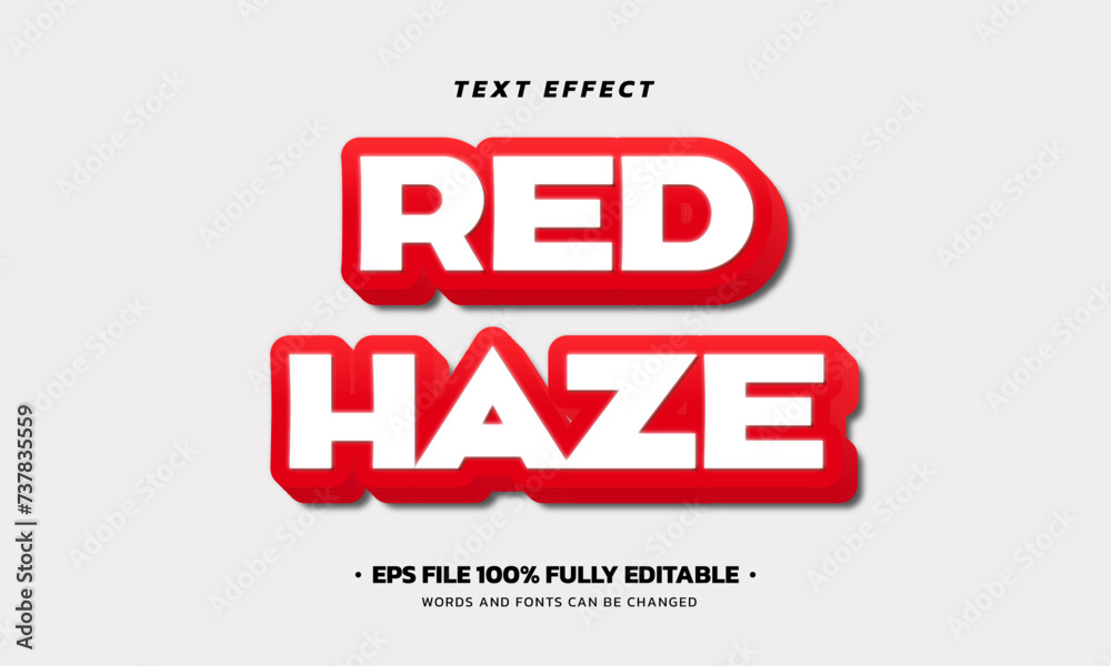 Free vector red haze text effect editable