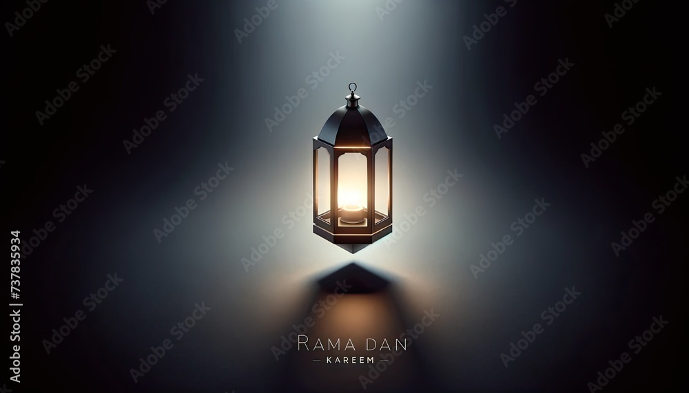 Enchanting Glow of a Minimalist Lantern on Dark Background