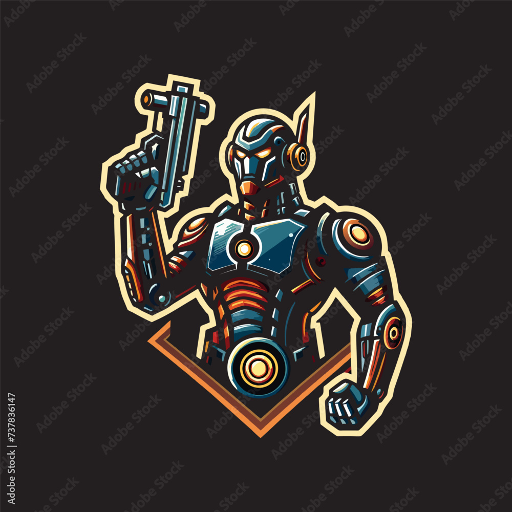 robot logo designed in an esports style robot logo designed in an esports style