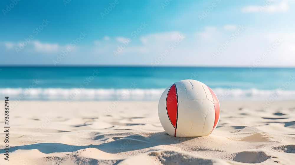 Beach volleyball background, sport combination of volleyball on the beach