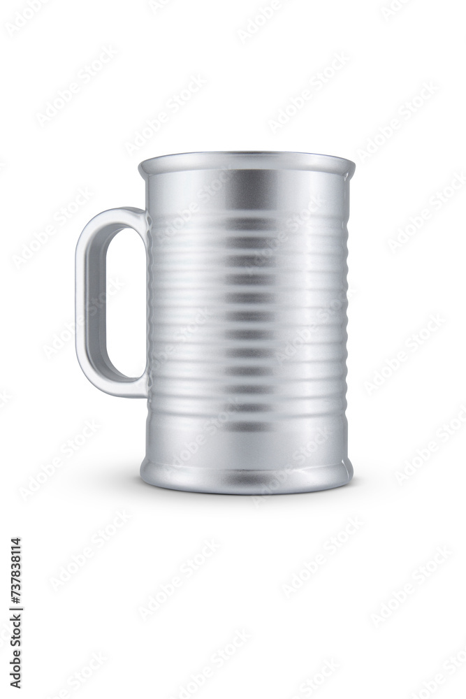 Tin can Mug isolated on white background Tin can Mug isolated on white background