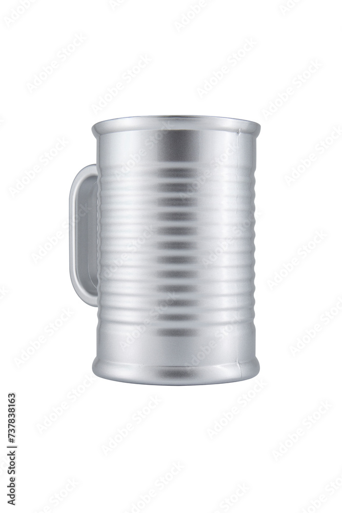 Tin can Mug isolated on white background Tin can Mug isolated on white background
