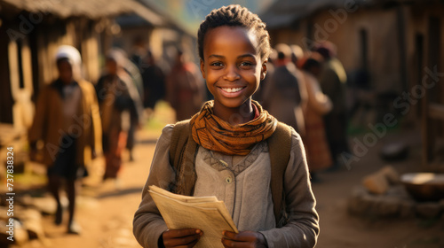 This African kid with a book in hand embodies the spirit of knowledge and curiosity