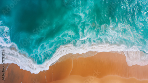 Turquoise Waves Splash onto Perfec Sandy Beach, Beauty of Pure Nature, Breathtaking Ocean Scenery, Luxury Vacation, Relaxing Spa Holiday, Wellness Travel, Romantic Honeymoon, Dream Destination