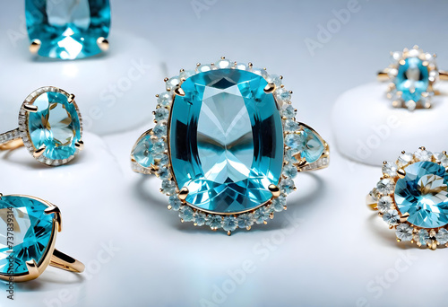 Aquamarine Jewelry  Gemstone  Precious  Blue  Luxury  Fashion  Accessories  Ring  Glamour  Sparkle  Gem  Elegant  AI Generated
