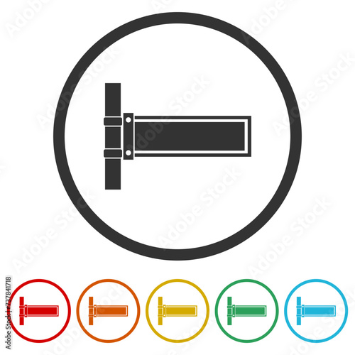 Street sign icon. Set icons in color circle buttons