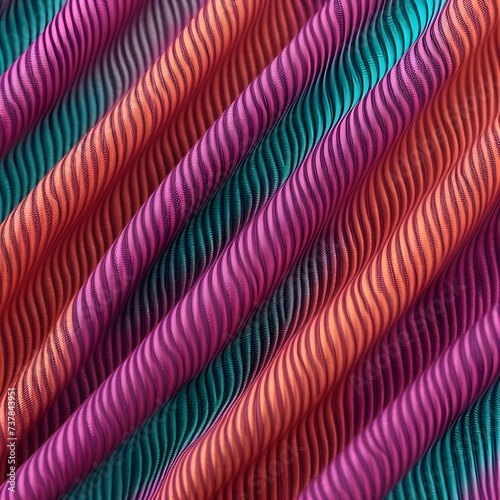 Multicolor textile background. Wave texture abstract fabric. 