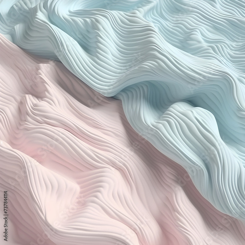 Wave texture silk abstract fabric. Rose, blue luxury textile design