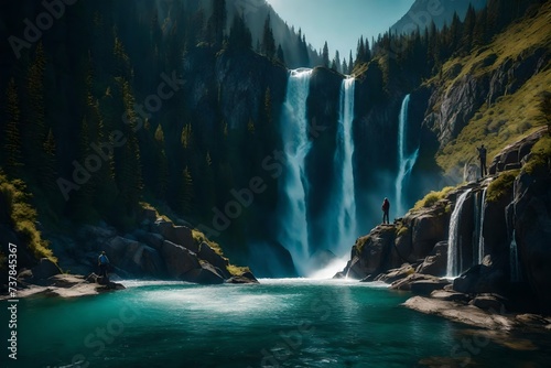 waterfall in yosemite generated by AI technology