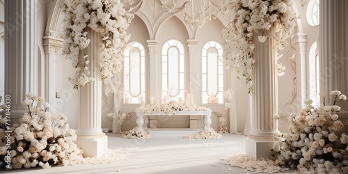 christian wedding decoration in white background