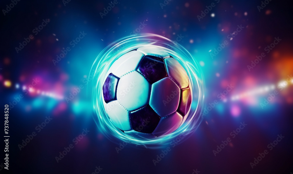 Fototapeta premium Fußball mit dynamischen Lichtern