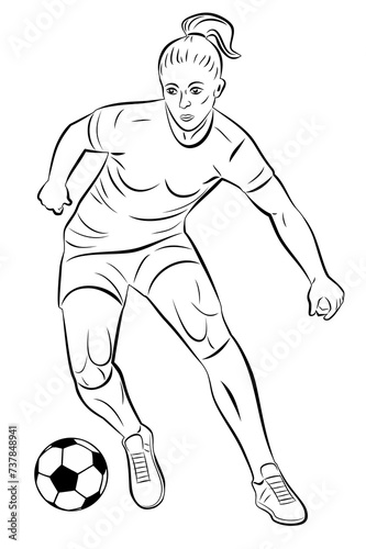 illustration of soccer player, vector drawing