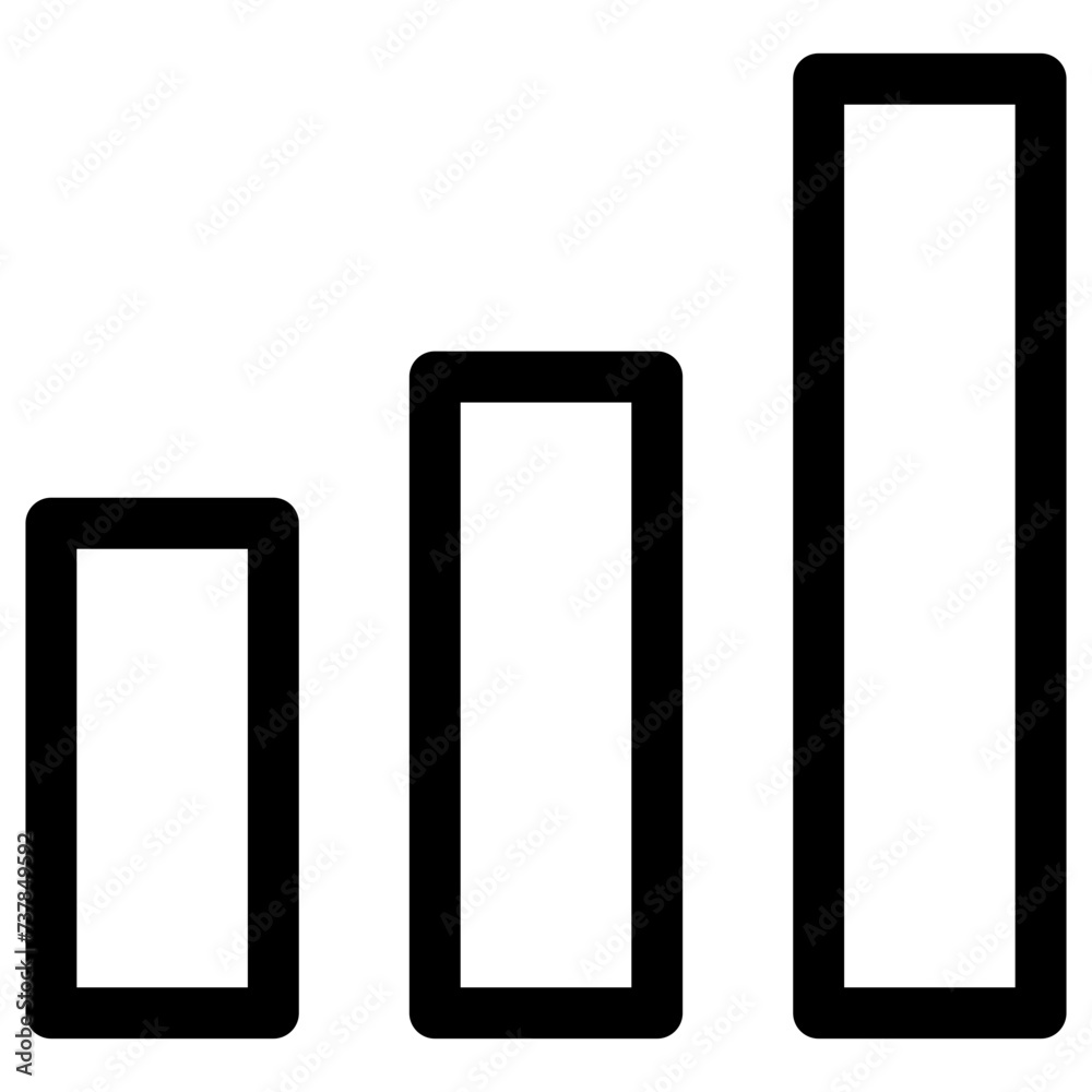 Growing bar graph icon. Growing bar graph icon.