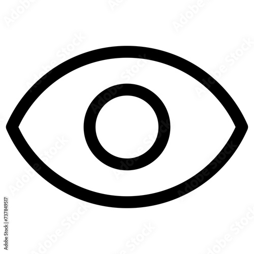 eye icon. vision icon, see view icon, eyesight symbol, sight look sign