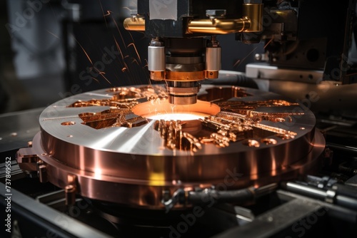 Laser initiates precise material processing for highly accurate cuts or engravings